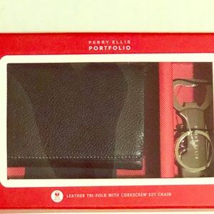 PERRY ELLIS Wallet with CrockScrew KEY CHAIN